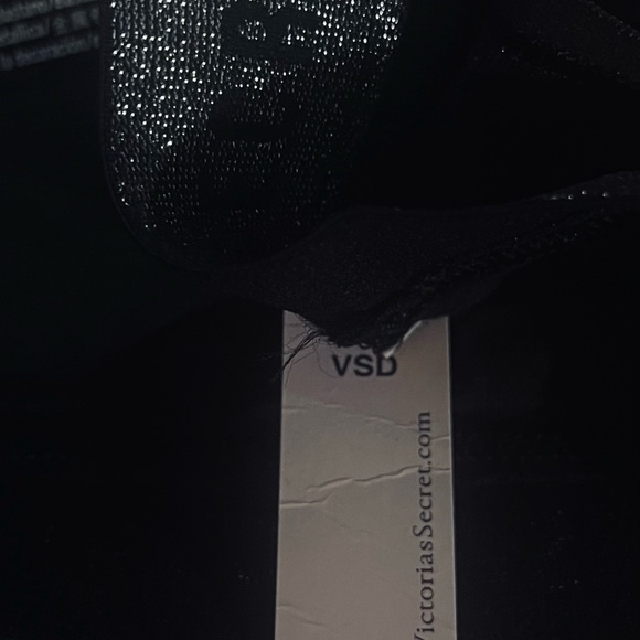 Victorias Secret Hipster Set Of 3 Panties Black/Silver Med. Logo Waist NWT - Picture 9 of 9